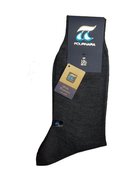 Pournara Men's Solid Color Socks Gray