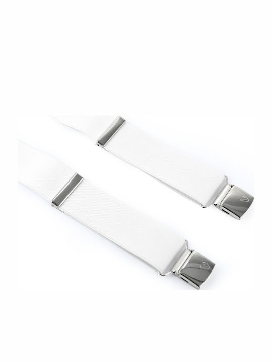 Victoria Suspenders Monochrome White