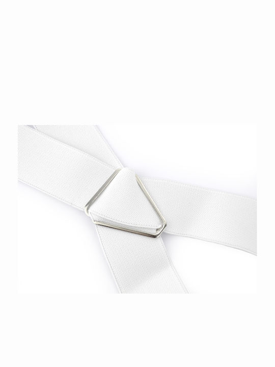 Victoria Suspenders Monochrome White
