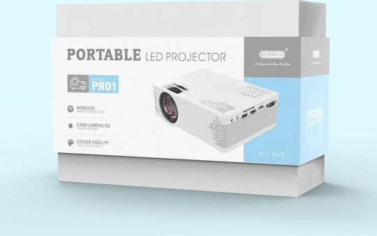 Factory Ezra PR01 Mini Projector LCD Λάμπας LED με Ενσωματωμένα Ηχεία