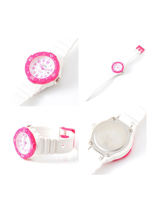 Casio Women's Watch with White Rubber Strap