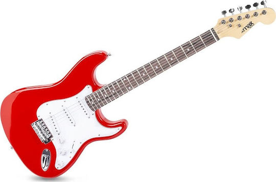 Max Audio Gigkit Set Electric Guitar Stratocaster with SSS Pickup Configuration Red with Case