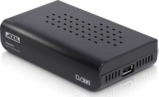 Axil RT0420 T2 Digitaler Mpeg-4 Empfänger HD (720p) mit PVR (Aufnahme auf USB) Funktion Anschlüsse SCART / USB