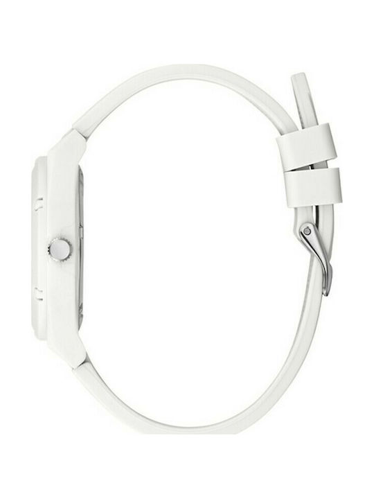 Guess Watch with White Rubber Strap