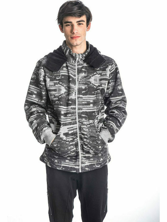 Paco & Co Men's Sweatshirt Jacket with Hood and Pockets Gray