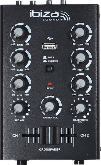Ibiza Sound MIX500BT MIX500BT Analog Mixer 2 Channels & Bluetooth
