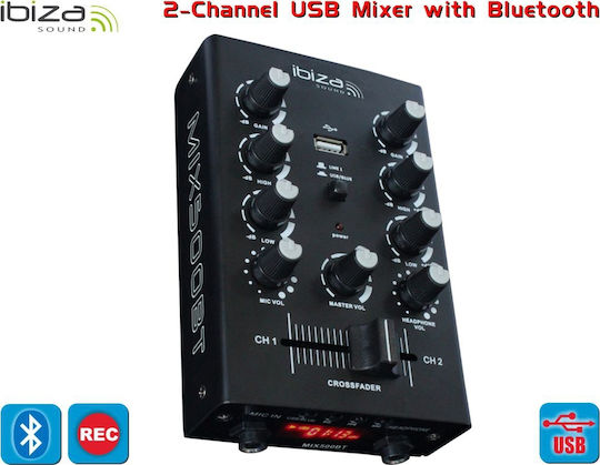 Ibiza Sound MIX500BT MIX500BT Analog Mixer 2 Channels & Bluetooth