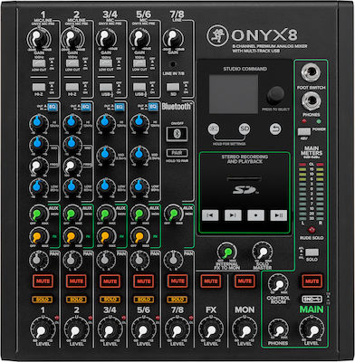 Mackie Onyx8 Consolă Analogică 8 Canale / 4 Intrări XLR & Bluetooth