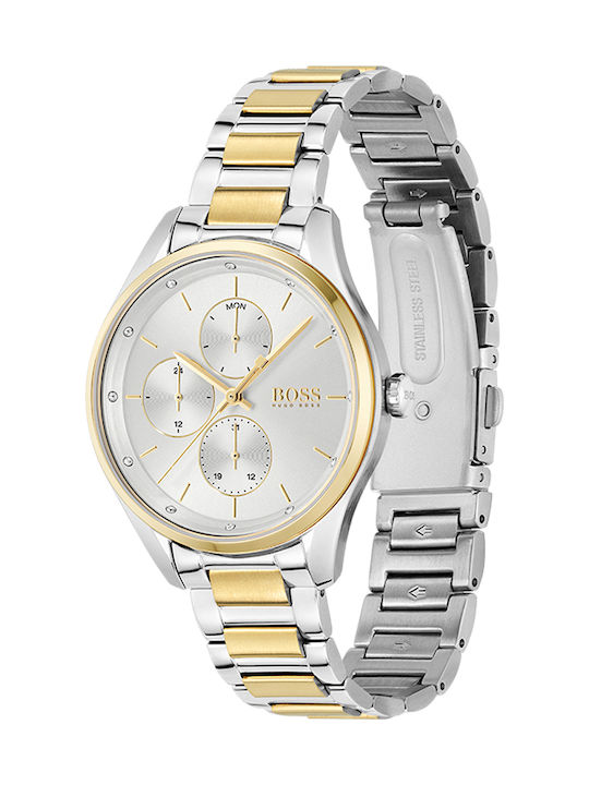 Hugo Boss Grand Course Watch Chronograph with Gold Metal Bracelet