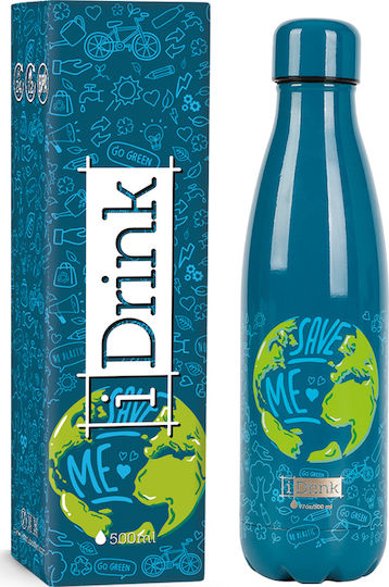 I-Total iDrink Graphics Μπουκάλι Θερμός Ανοξείδωτο BPA Free 500ml Μπλε