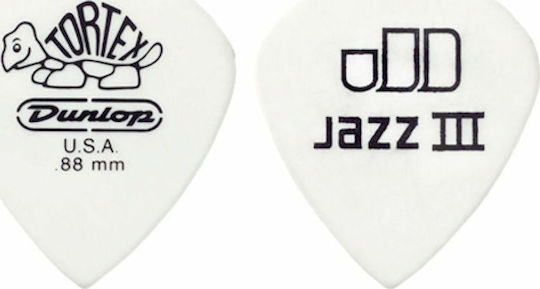 Dunlop Guitar Pick Tortex Jazz III Pick White Thickness 0.88mm 1pc