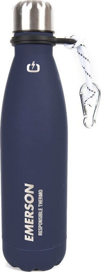 Emerson Recyclable Bottle Thermos Stainless Steel BPA Free 500ml Blue with Straw