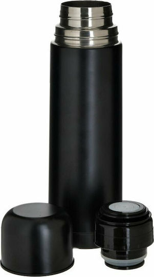 Click Flasche Thermosflasche Rostfreier Stahl 750ml Schwarz mit Kappenbecher