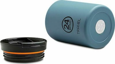 24Bottles Travel Tumbler Sticlă Termos Oțel inoxidabil Fără BPA Albastru deschis 350ml cu Piesa de gură
