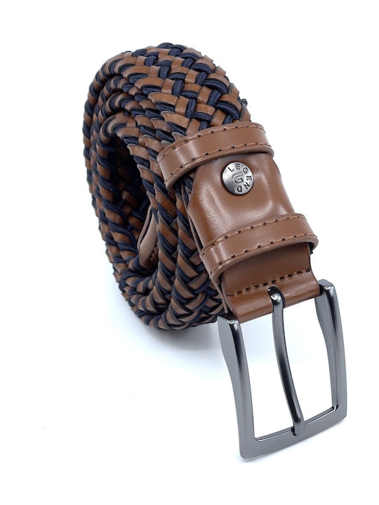 Legend Accessories Men's Knitted Leather Belt Multicolour