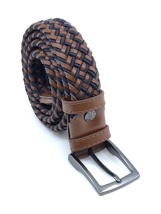 Men's Belt Leather Knitted Multicolored