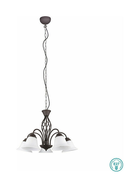 Trio Lighting Rustica Pendant Chandelier for 5 Bulbs E14, E.14 Bronze