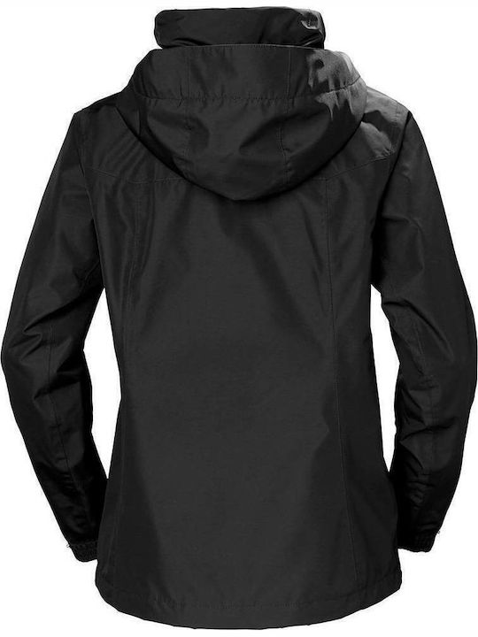 Aden Women's for Hiking Short Sports Jacket Waterproof for Winter with Hood Black