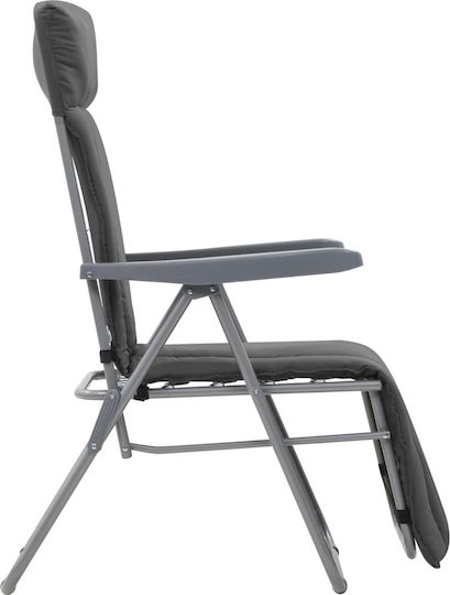 vidaXL Lounger-Armchair Beach with Recline 5 Slots Gray 58x73cm Set of 2pcs