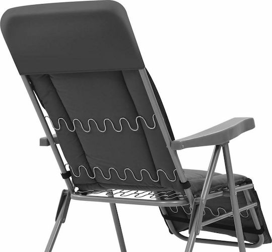 vidaXL Lounger-Armchair Beach with Recline 5 Slots Gray 58x73cm Set of 2pcs