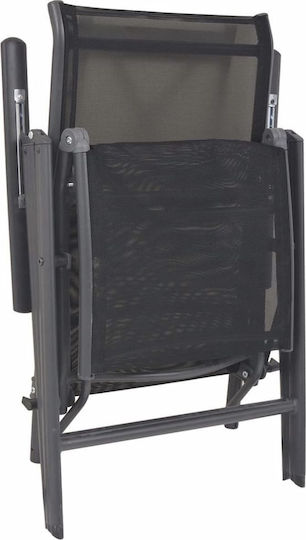 vidaXL Beach Armchair/Sunbed with Aluminum Frame Black