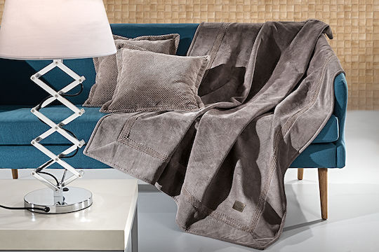 Guy Laroche Ριχτάρι Τριθέσιου Καναπέ Rubicon 170x300εκ. Choco