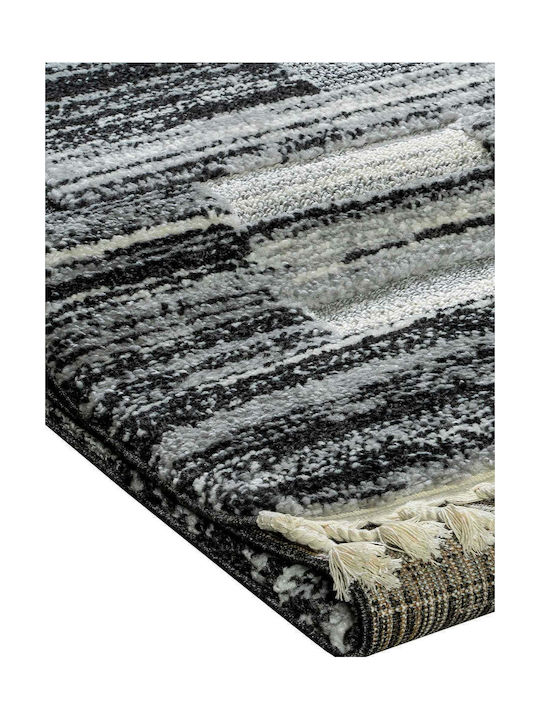 Madi Street Χαλί Ορθογώνιο με Κρόσια Γκρι 133x190cm