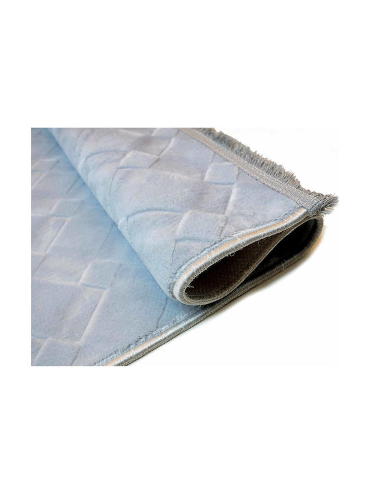 Tzikas Carpets 25170-097 Rug Rectangular with Fringes Deluxe Light Blue