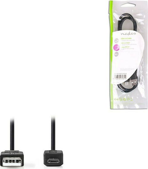 Nedis Regular USB 2.0 to micro USB Cable Μαύρο 1.0m (CCGP60500BK10)