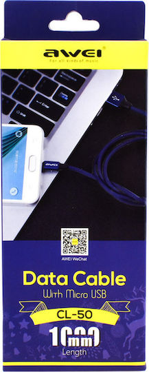Awei CL-50 Braided USB 2.0 spre micro USB Cablu Negru 1m 1buc