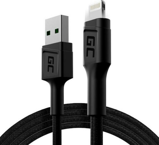 Green Cell Braided / LED USB-A to Lightning Cable White 1.2m (KABGC05)