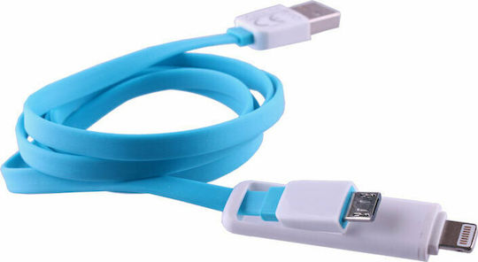 Volte-Tel Flat USB to Lightning/micro USB Cable Μπλε 1m (8157172)
