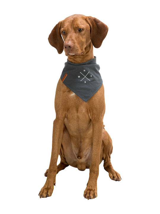 Trixie Be Nordic Dog Bandana Scarf Small Dark Gray with Wind Rose Pattern in Gray Color