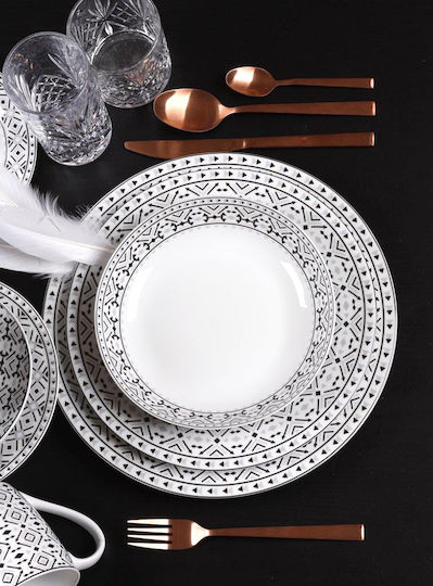 Cryspo Trio Nostro Black Porcelain Dinnerware Set 25.860.40 20pcs
