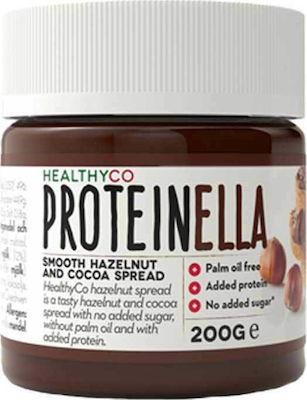 HealthyCo Pralinenaufstrich Proteinella mit Extra Protein ohne Zuckerzusatz mit Haselnuss & Kakao 200gr
