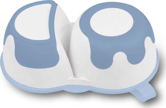 Babyono Babyono Kinderteller-Set Be Active aus Kunststoff Blau 2 Stück