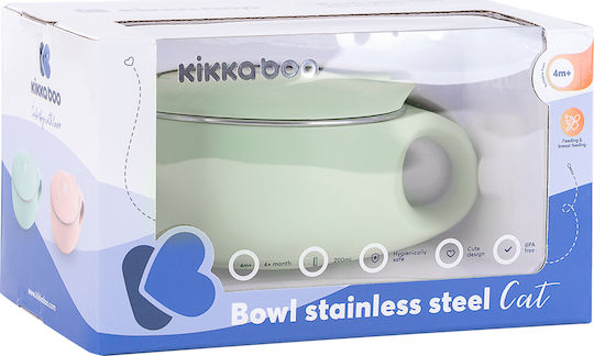 Kikka Boo Baby Food Bowl Stainless Steel Food Bowl 200ml Metallic Green