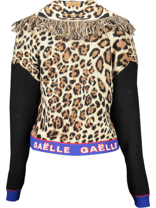 Gaelle Paris GBD10322 Κοντή Γυναικεία Πλεκτή Ζακέτα Leopard