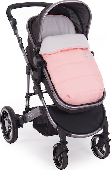 Kikka Boo Embroidered Universal Ποδόσακος Καροτσιού Baby Pink με Fleece Επένδυση 85x45εκ.