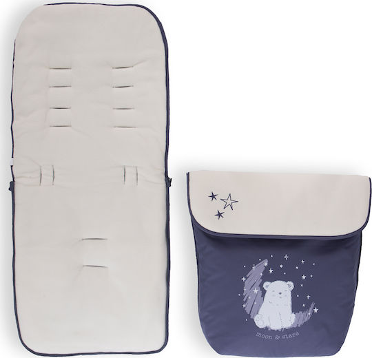 Kikka Boo Polar Bear Universal Stroller Footmuff with Fleece Lining 95x48cm Navy Blue