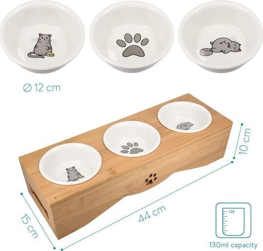 Navaris Bol Ceramic pentru Mâncare & Apă pentru Câine & Pisică 3 x 130ml 10cm 3buc