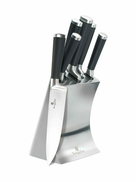 Berlinger Haus Black Royal Collection Knife Set With Stand of Stainless Steel 20cm BH-2426 6pcs