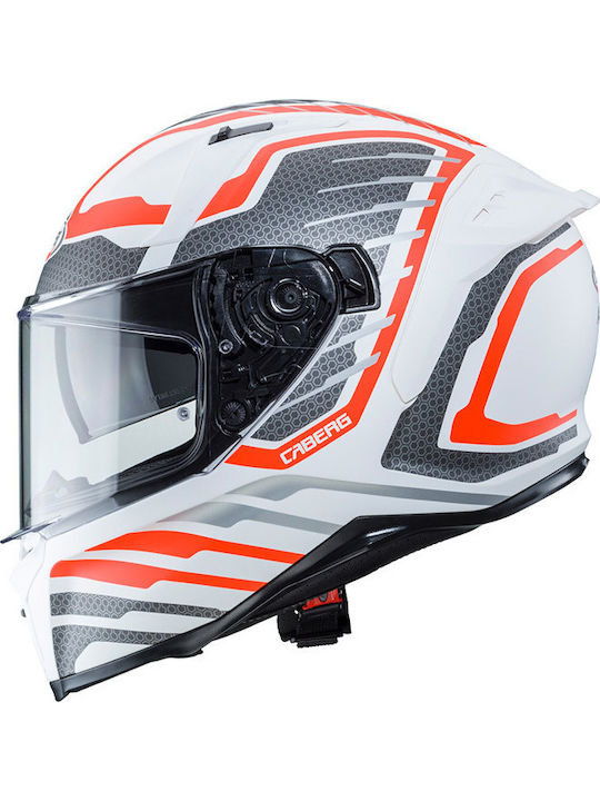 Caberg Avalon Forge K3 Matt White/Orange Fluo/Silver Κράνος Μηχανής Full Face 1500gr με Sunvisor