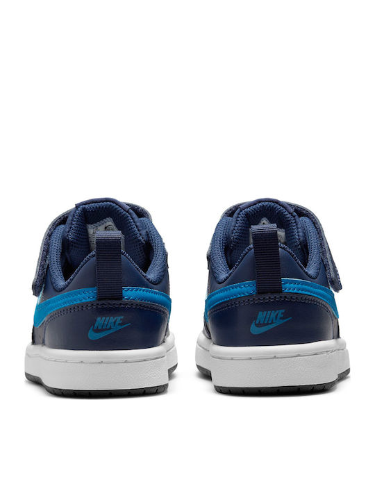 Court Court Borough Kids Sports Shoes Basketball with Hoop & Loop Closure Midnight Navy / Imperial Blue