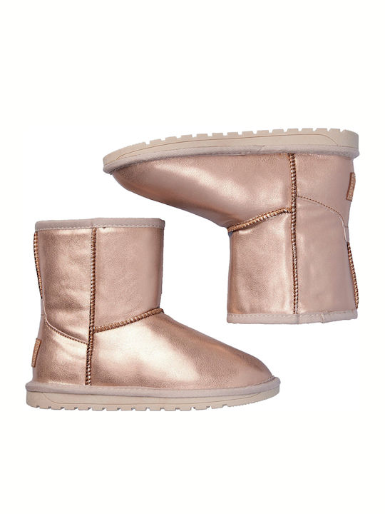 Style Lederne Kinder-Schneestiefel Gold