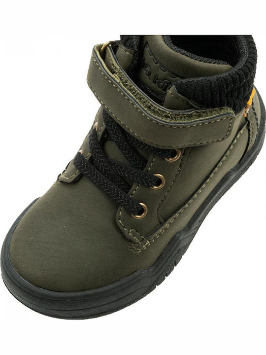 Anatomical Kids Boots with Velcro Khaki