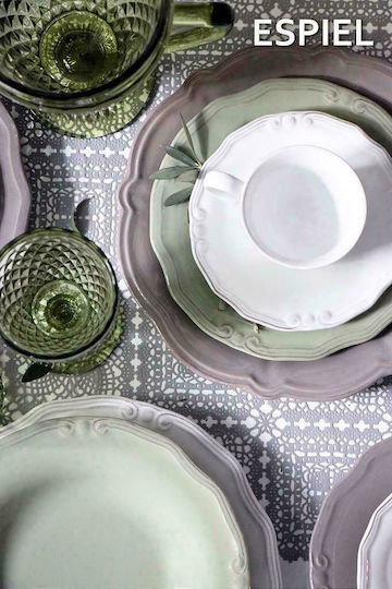 Espiel Tiffany Plate Soup Ceramic Physical with Diameter 24cm
