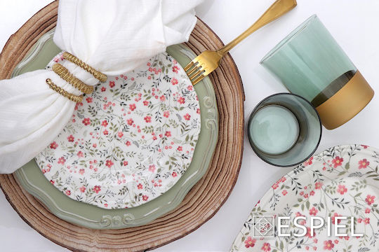 Espiel Tiffany Plate Soup Ceramic Physical with Diameter 24cm
