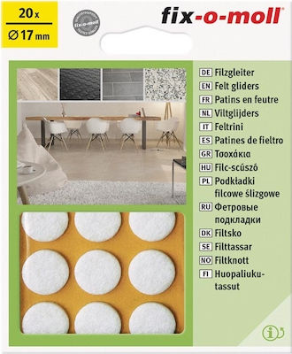 Fixomoll 566300103 Round Furniture Protectors with Sticker 17mm 20pcs