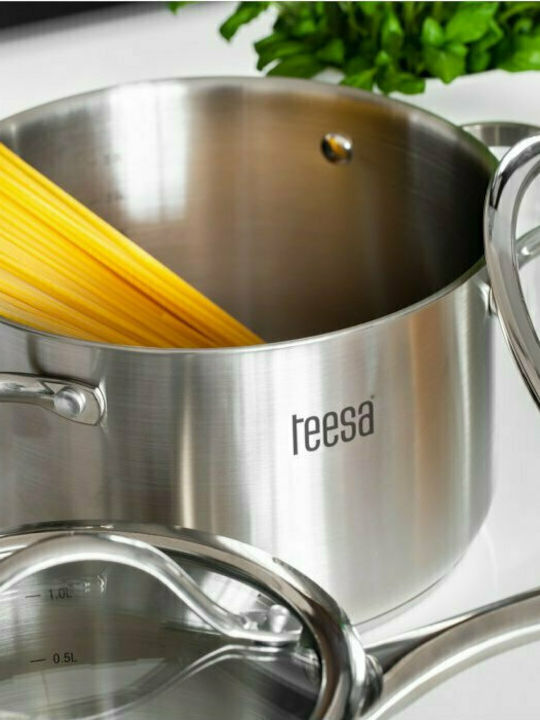 Teesa Cook Expert Master Σετ Κατσαρόλες από Ανοξείδωτο Ατσάλι Ασημί 3τμχ